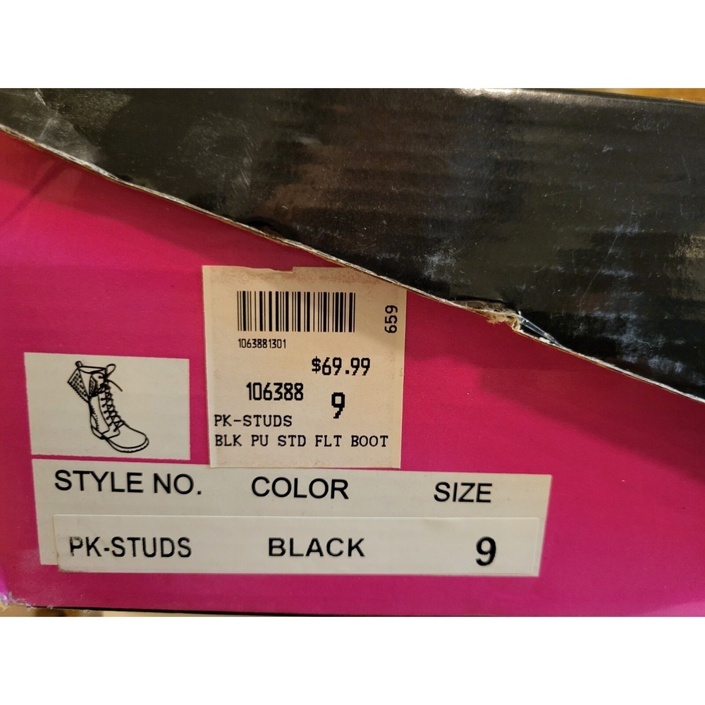 Shiekh PK-Studs Black Lace up Boots Size 9-NEW - Picture 9 of 9